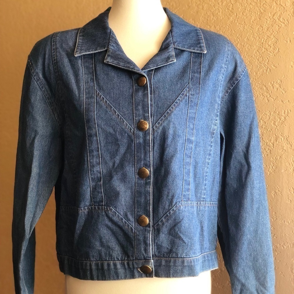 City Girl Denim Vintage Button Closure Jacket - Picture 4 of 8